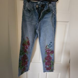 D2G 12p floral jeans